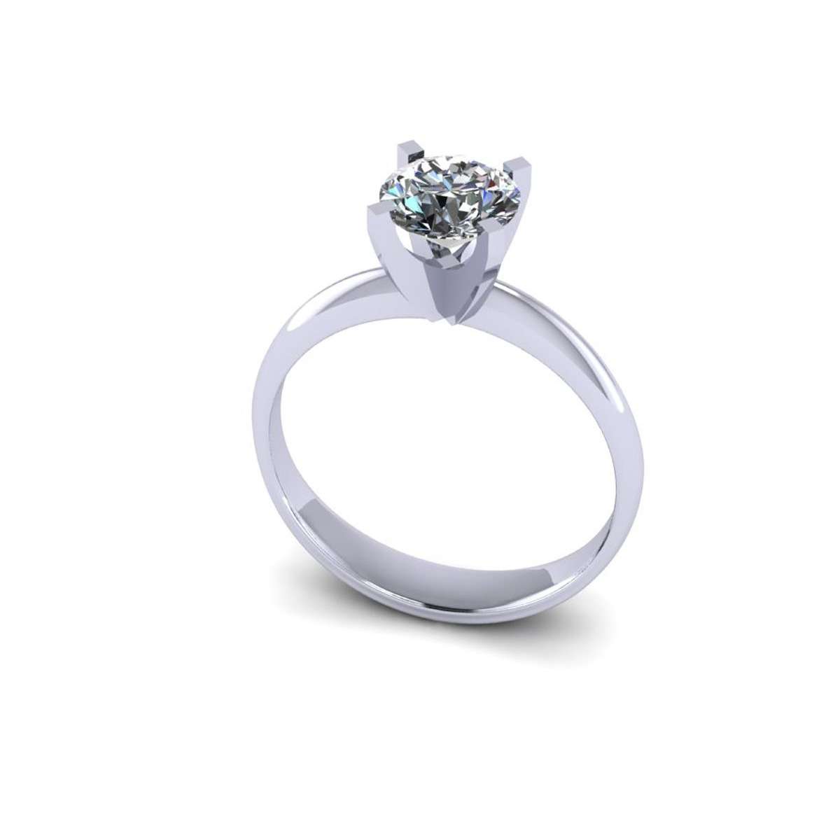 Platinum solitaire ring four square claws GIA certified diamond 1.00 carats G VVS2